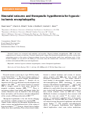 Cover page: Neonatal seizures and therapeutic hypothermia for hypoxic-ischemic encephalopathy.