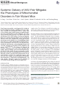 Cover page: Systemic Delivery of AAV-<i>Fdxr</i> Mitigates the Phenotypes of Mitochondrial Disorders in <i>Fdxr</i> Mutant Mice.