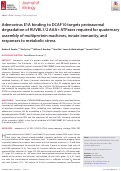 Cover page: Adenovirus E1A binding to DCAF10 targets proteasomal degradation of RUVBL1/2 AAA+ ATPases required for quaternary assembly of multiprotein machines, innate immunity, and responses to metabolic stress