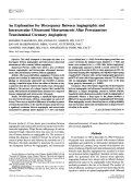 Cover page: An explanation for discrepancy between angiographic and intravascular ultrasound measurements after percutaneous transluminal coronary angioplasty