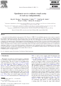 Cover page: Optokinetic test to evaluate visual acuity of each eye independently