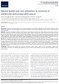 Cover page: Mental health and care utilization in survivors of adolescent and young adult cancer.