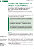 Cover page: Innate protection against intrarectal SIV acquisition by a live SHIV vaccine.