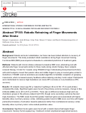 Cover page: Robotic Retraining of Finger Movements After Stroke.