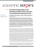 Cover page: Permafrost Degradation and Subsidence Observations during a Controlled Warming Experiment