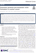 Cover page: Exosomes promote pre-metastatic niche formation in ovarian cancer