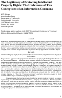 Cover page: The Legitimacy of Protecting Intellectual Property Rights: The Irrelevance of Two Conceptions of an Information Commons