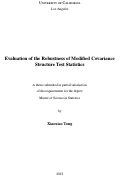 Cover page: Evaluation of the Robustness of Modified Covariance Structure Test Statistics