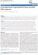 Cover page: Local alignment of generalized k-base encoded DNA sequence