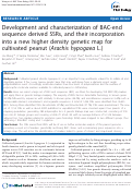 Cover page: Development and characterization of BAC-end sequence derived SSRs, and their incorporation into a new higher density genetic map for cultivated peanut (Arachis hypogaea L.)