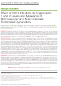 Cover page: Effect of HIV‐1 Infection on Angiopoietin 1 and 2 Levels and Measures of Microvascular and Macrovascular Endothelial Dysfunction