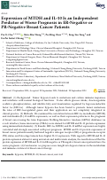 Cover page: Expression of MTDH and IL-10 Is an Independent Predictor of Worse Prognosis in ER-Negative or PR-Negative Breast Cancer Patients