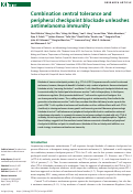 Cover page: Combination central tolerance and peripheral checkpoint blockade unleashes antimelanoma immunity