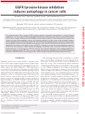 Cover page: EGFR tyrosine kinase inhibition induces autophagy in cancer cells