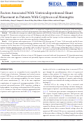 Cover page: Factors Associated with Ventriculoperitoneal Shunt Placement in Patients with Cryptococcal Meningitis