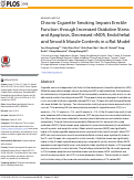 Cover page: Chronic Cigarette Smoking Impairs Erectile Function through Increased Oxidative Stress and Apoptosis, Decreased nNOS, Endothelial and Smooth Muscle Contents in a Rat Model