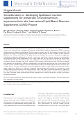 Cover page: Developing lipid‐based nutrient supplements