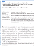 Cover page: Effects of Daily Irrigation on Corneal Epithelial Permeability and Adverse Events With Silicone Hydrogel Contact Lens Continuous WearCorneal Epithelial Permeability