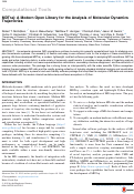 Cover page: MDTraj: A Modern Open Library for the Analysis of Molecular Dynamics Trajectories