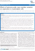 Cover page: Effects of genome-wide copy number variation on expression in mammalian cells