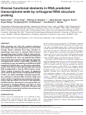 Cover page: Diverse functional elements in RNA predicted transcriptome-wide by orthogonal RNA structure probing