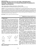 Cover page: Benzoate Adjuvant to Increase the Utility of Methylxanthine Pesticides:  Identification of a Potential Rodenticide Formulation for Organic Food Production