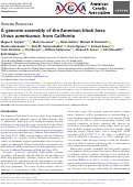 Cover page: A genome assembly of the American black bear, Ursus americanus, from California