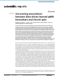 Cover page: Uncovering associations between data-driven learned qMRI biomarkers and chronic pain