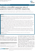 Cover page: miRVine: a microRNA expression atlas of grapevine based on small RNA sequencing.