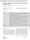 Cover page: Predictors of Patient Satisfaction in Hand and Upper Extremity Clinics