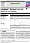 Cover page: A spatially resolved physical model for transient system analysis of high temperature fuel cells