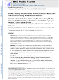 Cover page: Lifetime history of interpersonal partner violence is associated with insomnia among midlife women veterans.