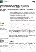 Cover page: Outcomes of a Standardized, High-Caloric, Inpatient Re-Alimentation Treatment Protocol in 120 Severely Malnourished Adolescents with Anorexia Nervosa