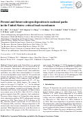 Cover page: Present and future nitrogen deposition to national parks in the United States: critical load exceedances