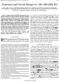 Cover page: Transistor and Circuit Design for 100-200 GHz ICs