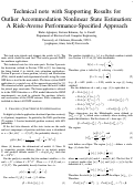 Cover page: Technical note with Supporting Results forOutlier Accommodation Nonlinear State Estimation:A Risk-Averse Performance-Specified Approach