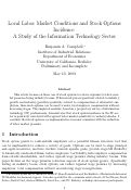 Cover page: Local Labor Market Conditions and Stock Options Incidence:   A Study of the Information Technology Sector