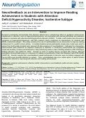 Cover page: Neurofeedback as an intervention to improve reading achievement in students with attention-Deficit/hyperactivity disorder, inattentive subtype