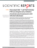 Cover page: Perturbed CD8+ T cell TIGIT/CD226/PVR axis despite early initiation of antiretroviral treatment in HIV infected individuals