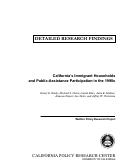 Cover page: California Immigrant Households and Public Assistance Participation in the 1990s - Detailed Research Findings