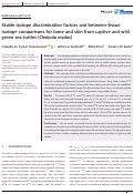 Cover page: Stable isotope discrimination factors and between‐tissue isotope comparisons for bone and skin from captive and wild green sea turtles (Chelonia mydas)