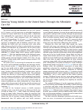 Cover page: Insuring Young Adults in the United States Through the Affordable Care Act.