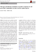 Cover page: Nitrogen enrichment contributes to positive responses to soil microbial communities in three invasive plant species