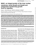 Cover page: MAN1, an integral protein of the inner nuclear membrane, binds Smad2 and Smad3 and antagonizes transforming growth factor-β signaling