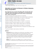 Cover page: Malnutrition and immune cell subsets in children undergoing kidney transplantation.