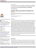 Cover page: A urinary Common Rejection Module (uCRM) score for non-invasive kidney transplant monitoring