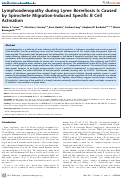 Cover page: Lymphoadenopathy during Lyme Borreliosis Is Caused by Spirochete Migration-Induced Specific B Cell Activation