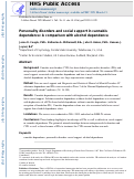 Cover page: Personality disorders and social support in cannabis dependence: A comparison with alcohol dependence