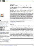 Cover page: MDT-15/MED15 permits longevity at low temperature via enhancing lipidostasis and proteostasis