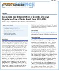 Cover page: Evaluation and Interpretation of Genetic Effective Population Size of Delta Smelt from 2011–2014